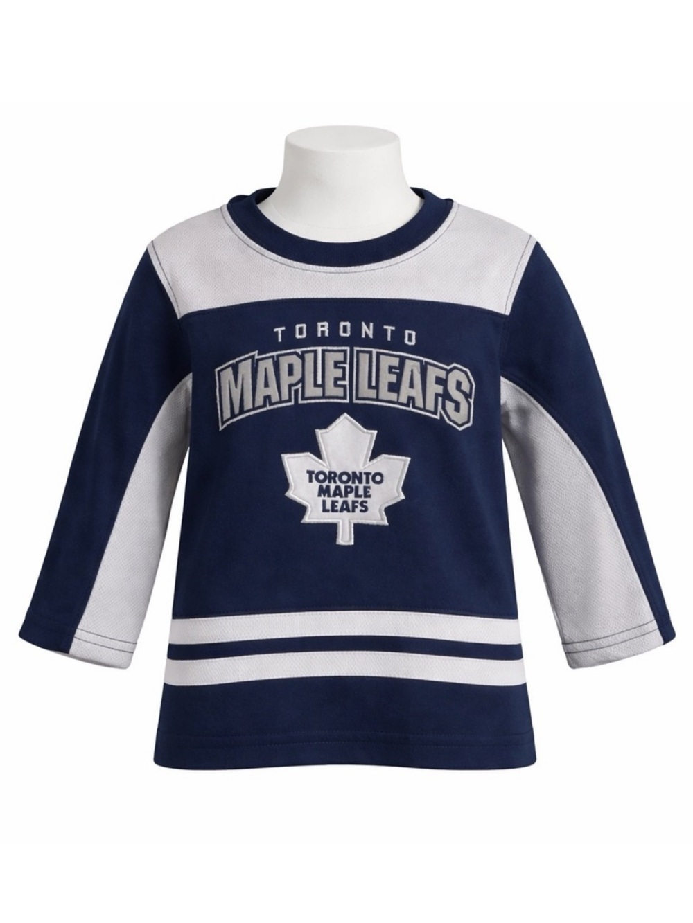 Size 2 NHL Toronto Maple Leafs Kids‎ Hockey Shirt Long Sleeve Blue Jersey Top